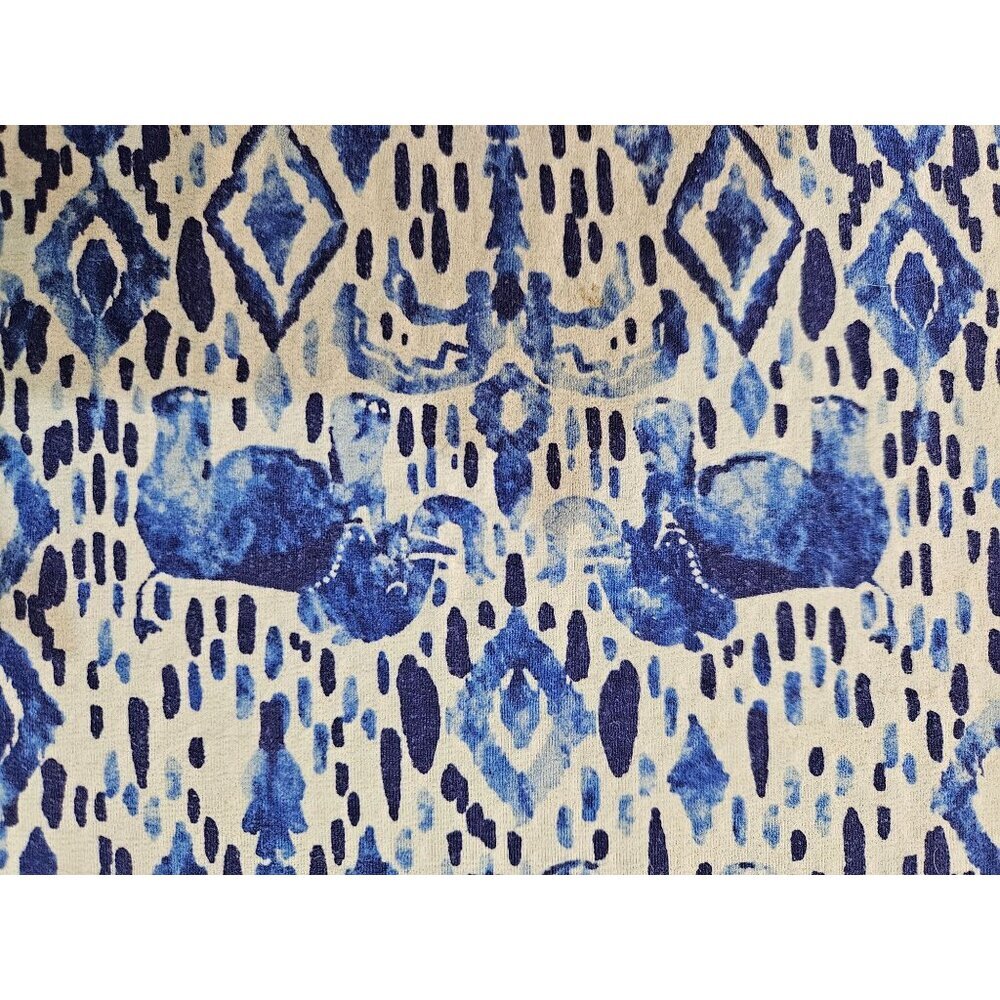IBKUL Dress Medium Sleeveless Mock Zip Neck Elephant Print Blue UPF50 Resortwear - Picture 7 of 11